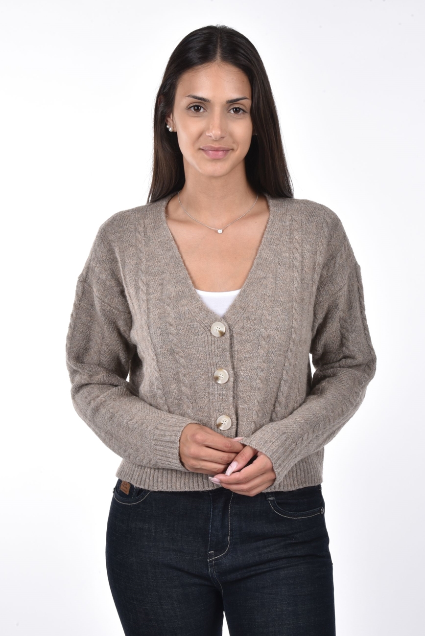 Cave Cardigan cable knit cropped