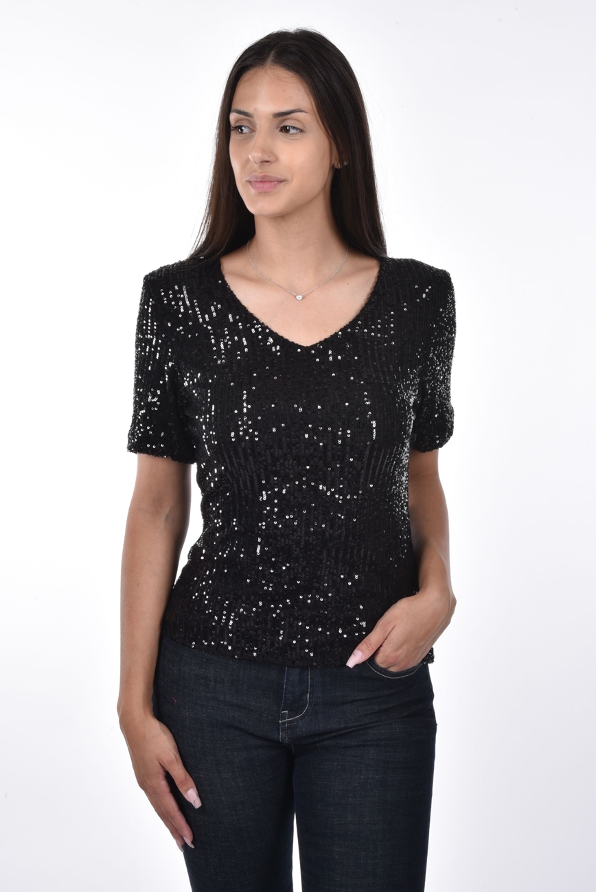 Mimi T-Shirt v-neck sequins