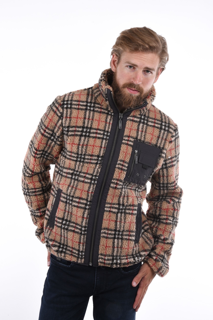 Sweden Jacket chequered teddy fur