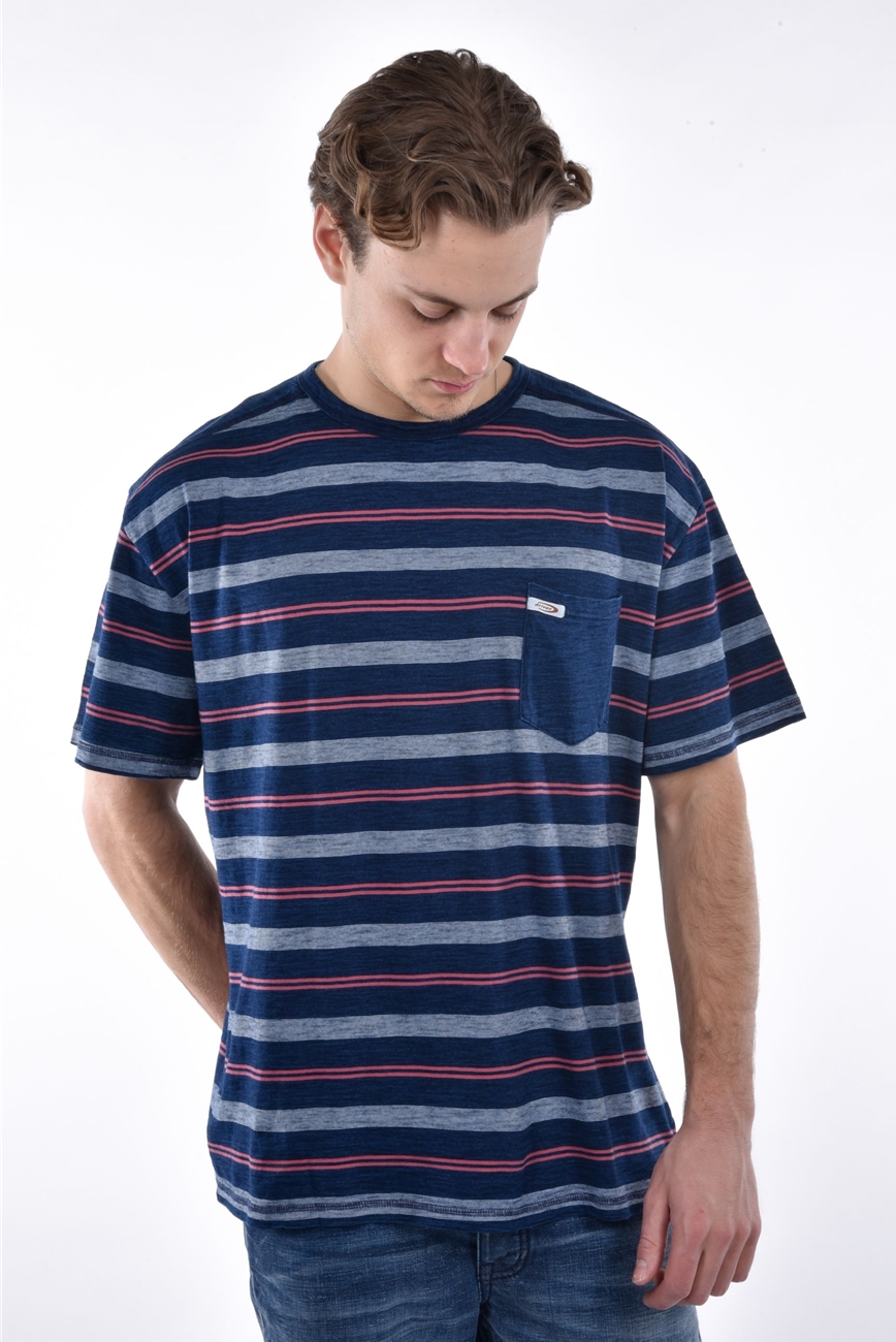 Night T-Shirt loose fit indigo stripes