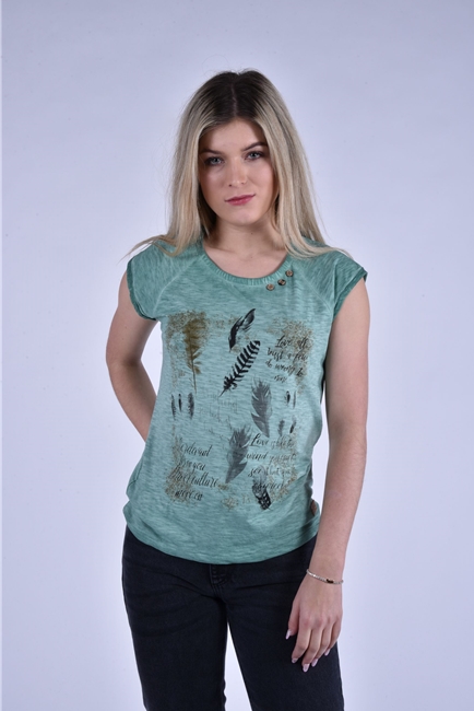 Tropic T-Shirt feather print